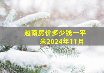 越南房价多少钱一平米2024年11月