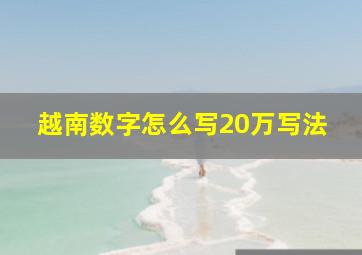 越南数字怎么写20万写法