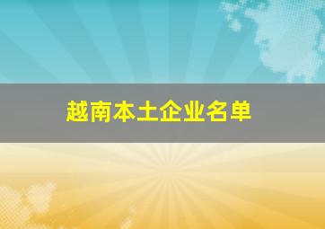 越南本土企业名单