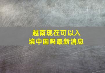 越南现在可以入境中国吗最新消息