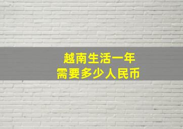 越南生活一年需要多少人民币