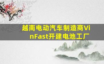 越南电动汽车制造商VinFast开建电池工厂