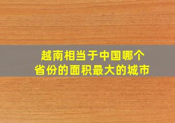 越南相当于中国哪个省份的面积最大的城市