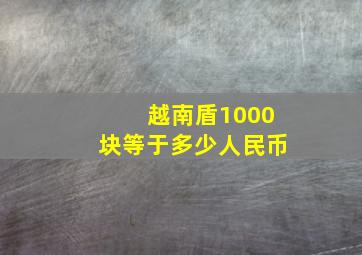 越南盾1000块等于多少人民币