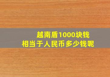 越南盾1000块钱相当于人民币多少钱呢