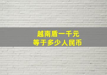 越南盾一千元等于多少人民币