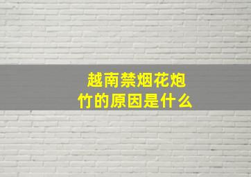 越南禁烟花炮竹的原因是什么