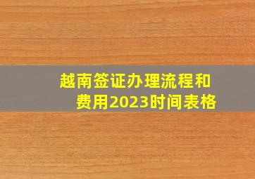 越南签证办理流程和费用2023时间表格