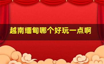 越南缅甸哪个好玩一点啊