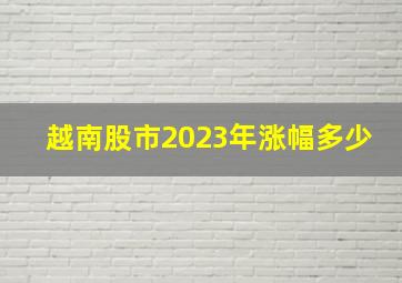 越南股市2023年涨幅多少