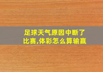 足球天气原因中断了比赛,体彩怎么算输赢