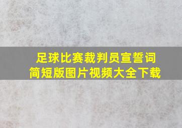 足球比赛裁判员宣誓词简短版图片视频大全下载