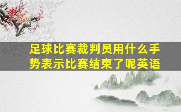 足球比赛裁判员用什么手势表示比赛结束了呢英语