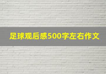 足球观后感500字左右作文