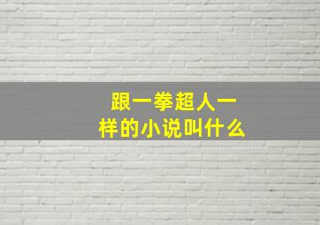 跟一拳超人一样的小说叫什么