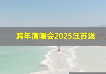 跨年演唱会2025汪苏泷