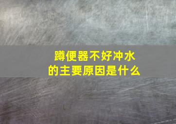 蹲便器不好冲水的主要原因是什么