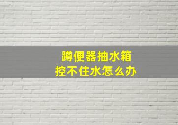 蹲便器抽水箱控不住水怎么办