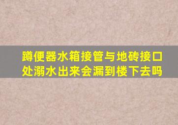 蹲便器水箱接管与地砖接口处溺水出来会漏到楼下去吗