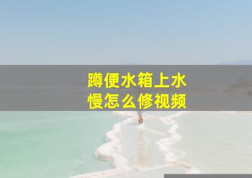 蹲便水箱上水慢怎么修视频