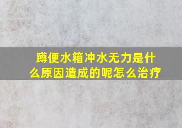 蹲便水箱冲水无力是什么原因造成的呢怎么治疗