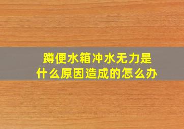 蹲便水箱冲水无力是什么原因造成的怎么办