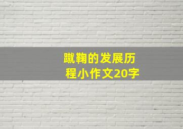 蹴鞠的发展历程小作文20字