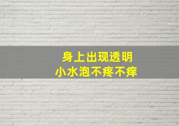 身上出现透明小水泡不疼不痒