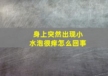 身上突然出现小水泡很痒怎么回事