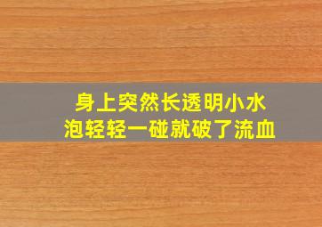 身上突然长透明小水泡轻轻一碰就破了流血