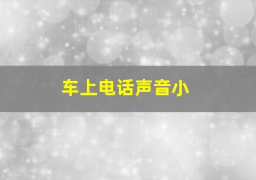 车上电话声音小