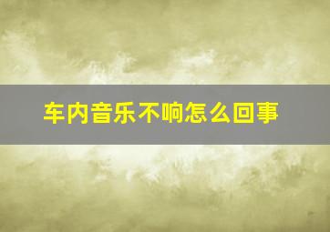 车内音乐不响怎么回事