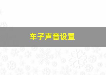 车子声音设置