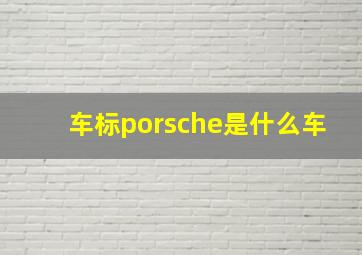 车标porsche是什么车