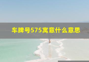 车牌号575寓意什么意思