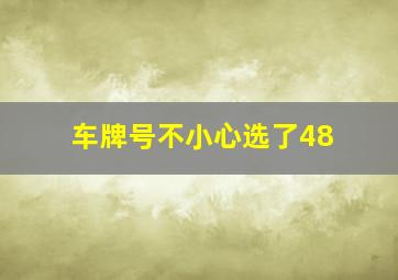 车牌号不小心选了48