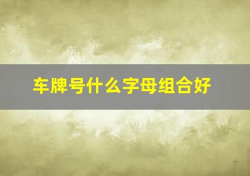 车牌号什么字母组合好