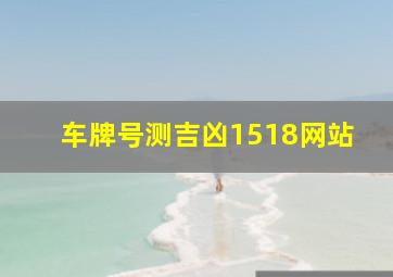 车牌号测吉凶1518网站