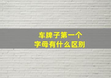 车牌子第一个字母有什么区别