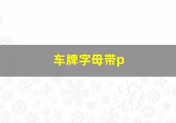 车牌字母带p