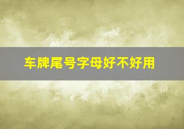 车牌尾号字母好不好用