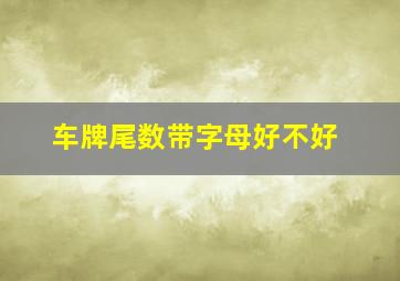 车牌尾数带字母好不好