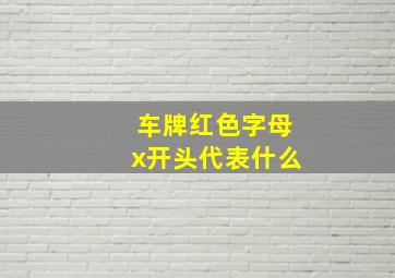 车牌红色字母x开头代表什么