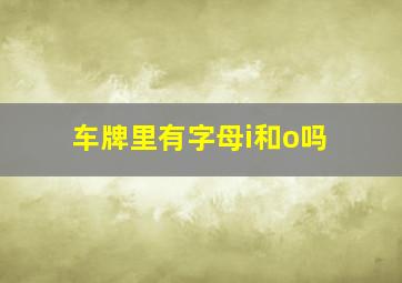 车牌里有字母i和o吗