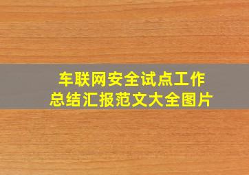 车联网安全试点工作总结汇报范文大全图片