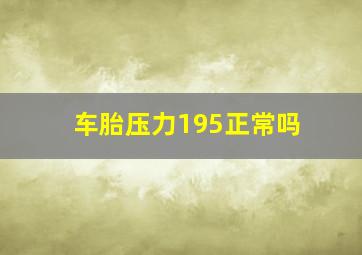 车胎压力195正常吗