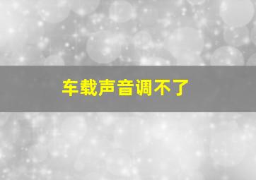 车载声音调不了