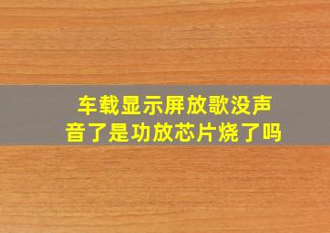 车载显示屏放歌没声音了是功放芯片烧了吗