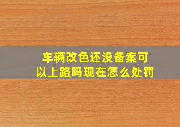 车辆改色还没备案可以上路吗现在怎么处罚