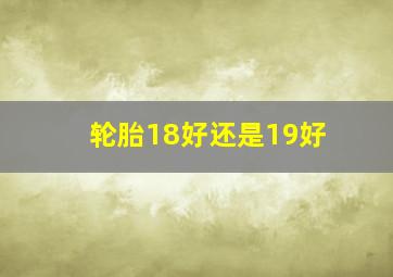 轮胎18好还是19好